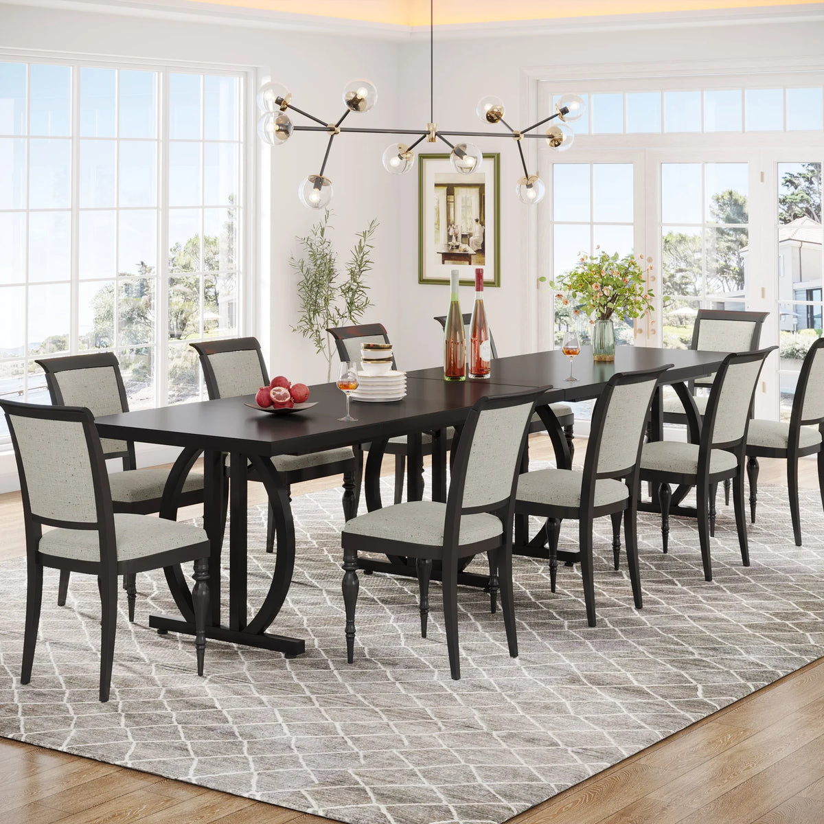 63 in. Dining Table with Heavy Duty Metal Frame P6066