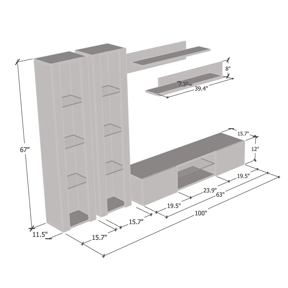 Wall Mounted Floating Entertainment Center G3513