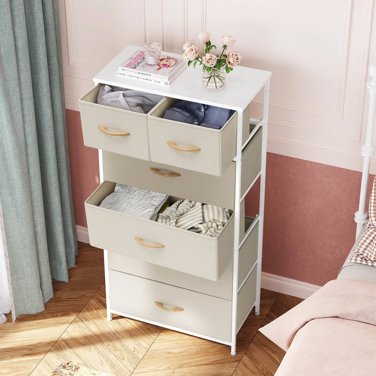 Beige 6-Drawer Dresser Chest V147