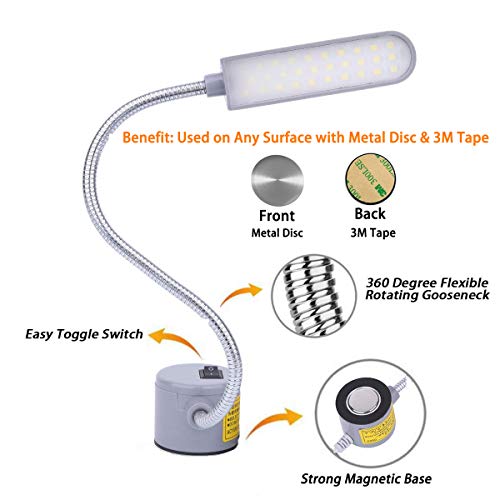 LED Sewing Machine Light 6 Watt Flexible Gooseneck Arm 2 Pack M887992