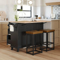 Kitchen Island Set with 2 Seatings Black T89886