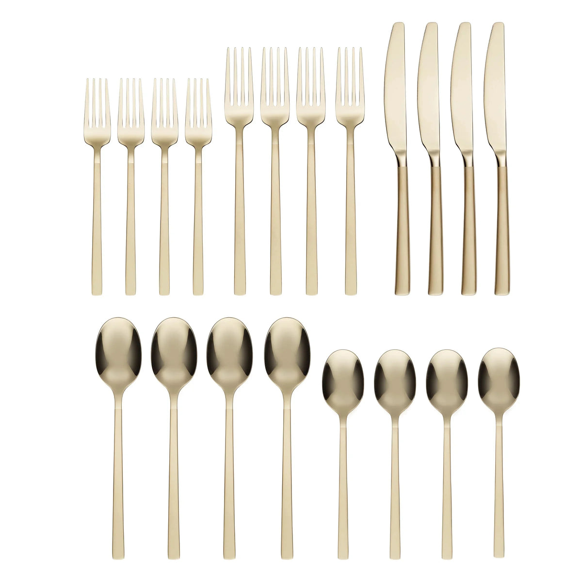 Champagne Sand Mirror 20-Piece Flatware Set N18463