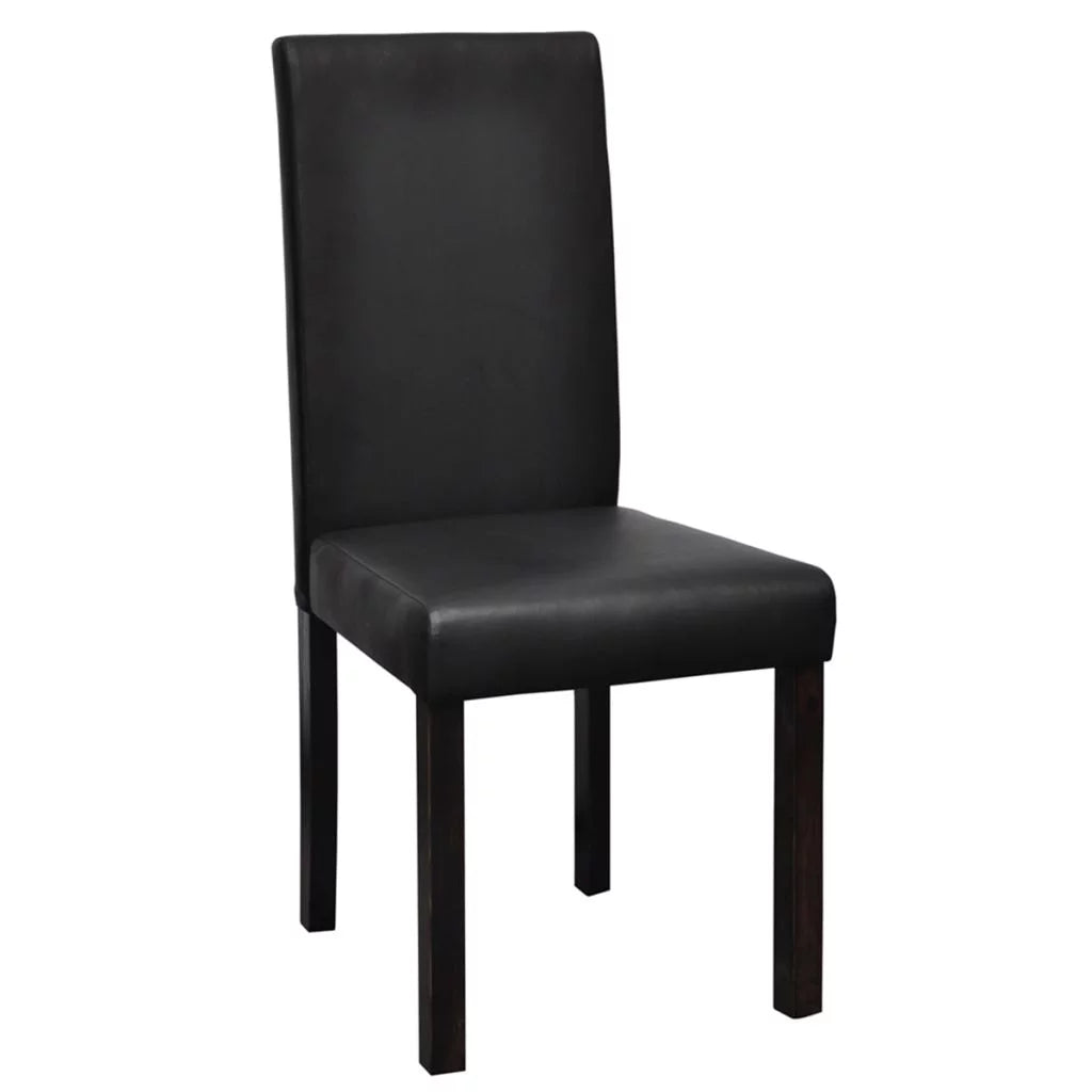 4 Piece Faux Leather High Back Armless Dining Chairs F39452