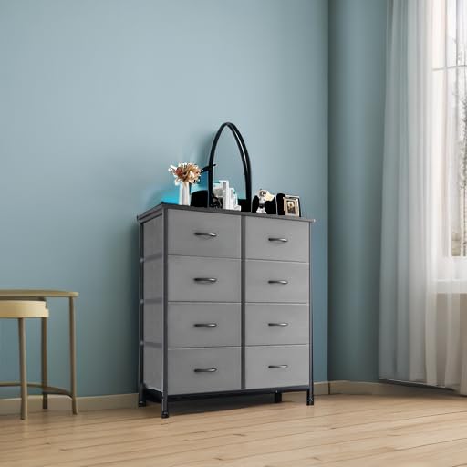 Black 6 Fabric Drawer TV Stand X472