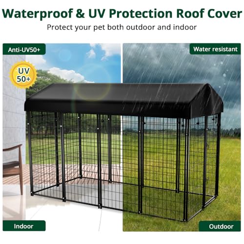 8'x6'x4' Outdoor Dog Kennel with Roof V87763