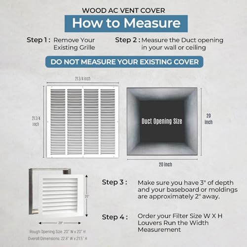 Decorative Wooden Louvered AC Return Grille N721