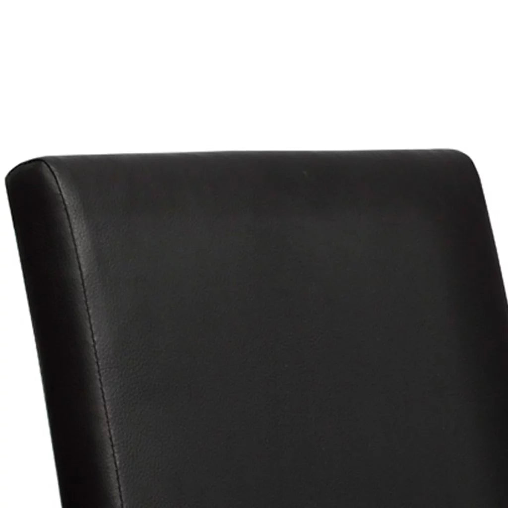 4 Piece Faux Leather High Back Armless Dining Chairs F39452