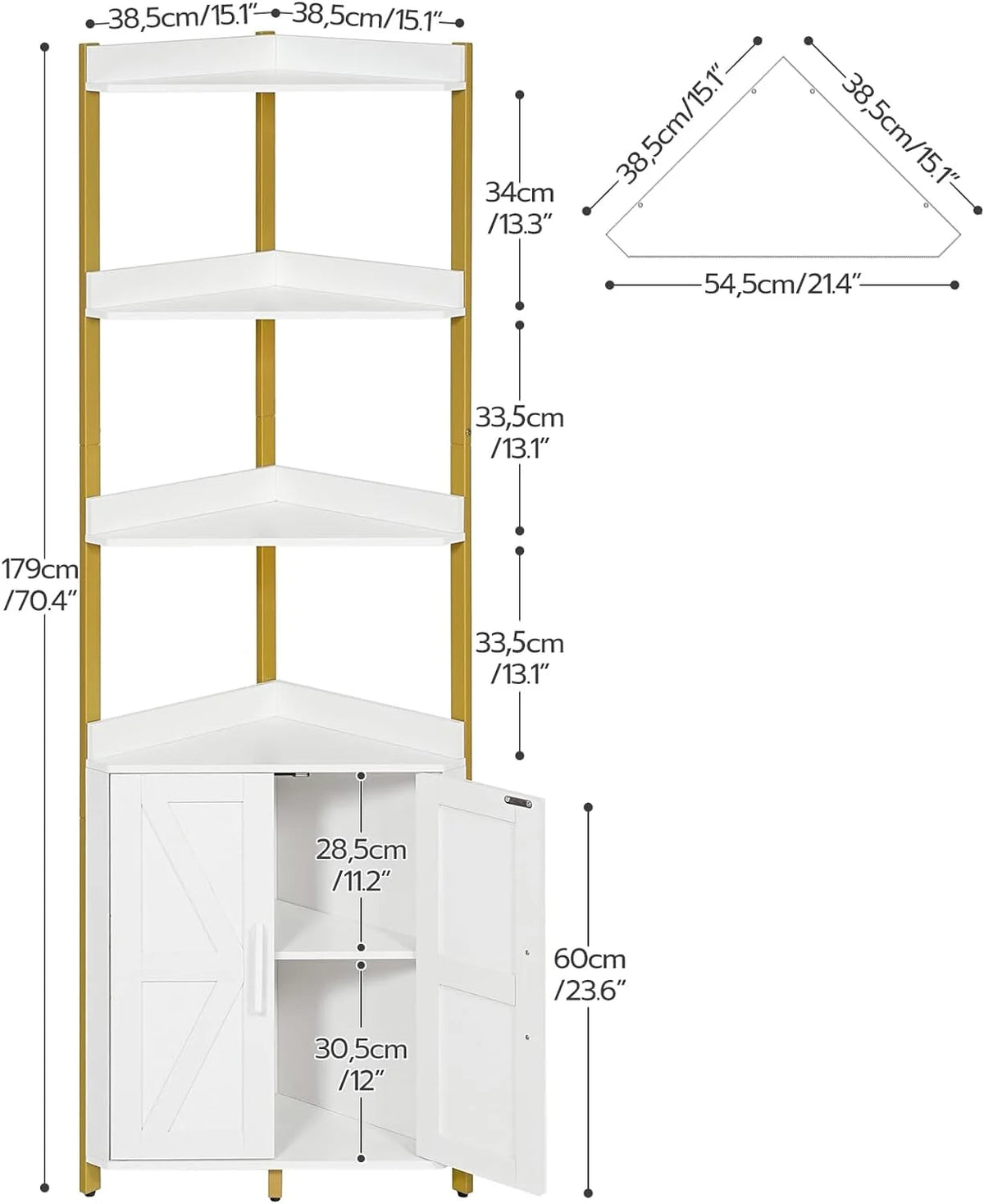 5-Tier Corner Storage Bookshelf D64824