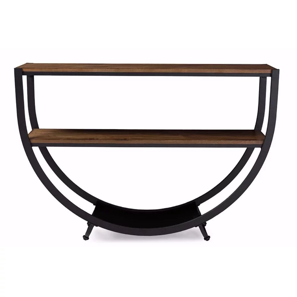 Black Metal Wood Console Table H76861