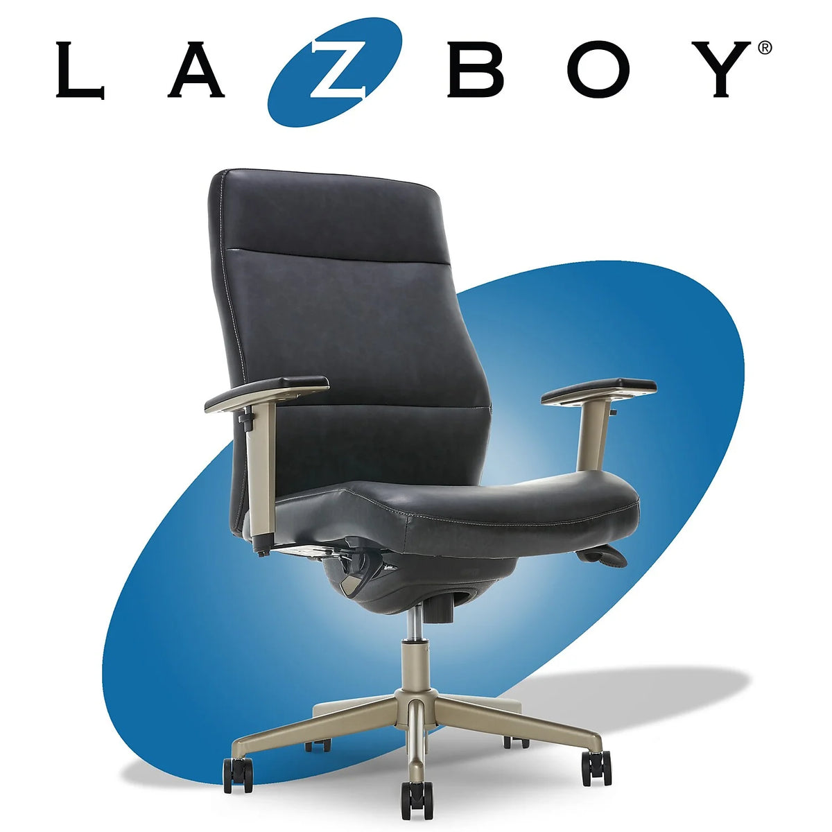 Black Faux Leather Ergonomic Swivel Executive Chair F6621