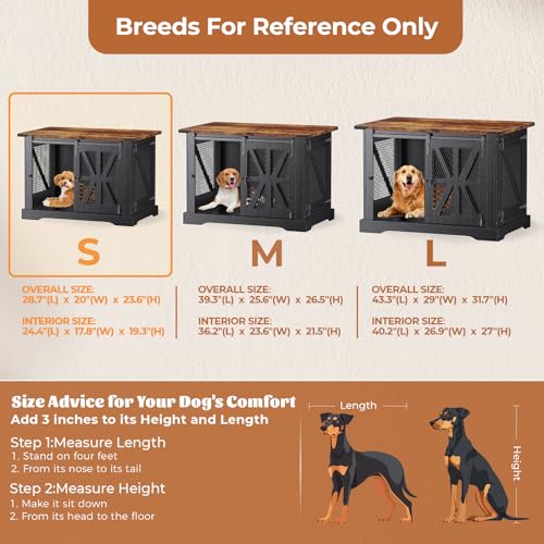 40" Heavy Duty Dog Crate Furniture with Double Doors Black G681958