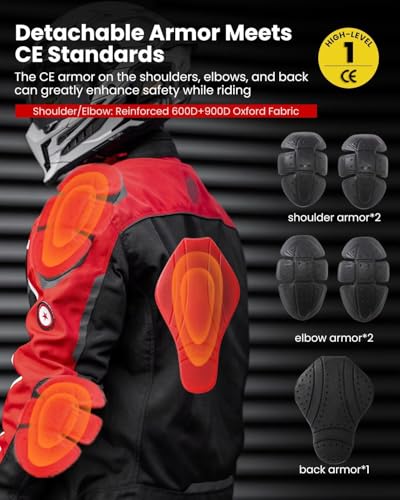 Motorcycle Mesh Jacket with CE Armor and Detachable Waterproof Liner N939006